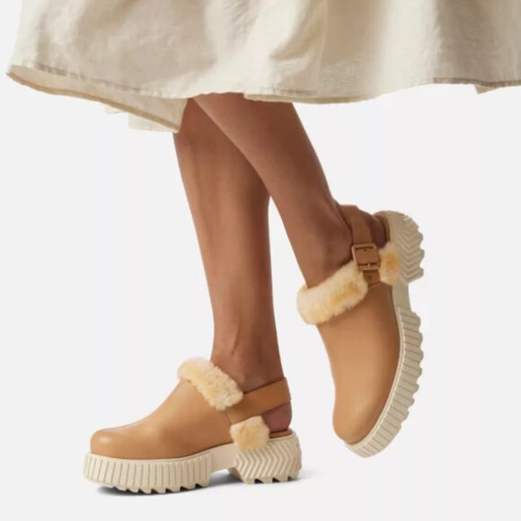 NEW Sorel Ona Ave Mules - Waterproof, Leather For Women inTawny Buff 1025 5s3 - Picture 1 of 14